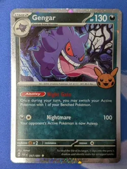 Gengar [Cosmos Holo] 057/091 Paldean Fates Trick or Trade Booster Pokemon NM - Image 1