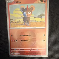 Pokemon Litleo Pokeball Common Holo 015/131 Sv: Prismatic Evolutions Basic 70 HP - Image 1