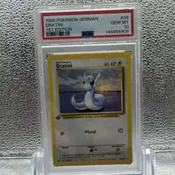 Pokemon PSA 10 Dratini 1st Edition German Base Set - Image 1