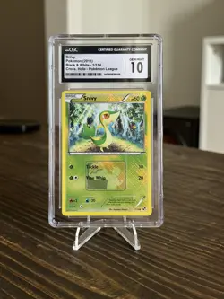 CGC 10 Mint = PSA Snivy 1/114 Crosshatch Pokemon League Black & White RARE PROMO - Image 1