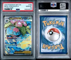 2025 POKEMON MEG EN-MEGA EVOLUTION ULTRA RARE #155 MEGA VENUSAUR EX PSA 10 - Image 3