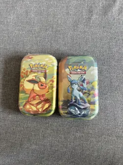2x Pokemon TCG Prismatic Evolutions Mini Tins Bundle Flareon Glaceon New Sealed - Image 1