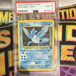 Pokemon Articuno 2/62 Fossil Holo Rare unlimited 1999 English PSA 10 - LOW POP - Image 1