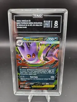 Pokemon TCG Mega Gengar Ex 056/094 Phantasmal Flames Holo Rare PSA TAG 8 - Image 1