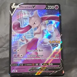 Pokemon TCG Mewtwo V SWSH223 Pokemon GO Holo Promo 2022 Mochizuki 220 HP - Image 1