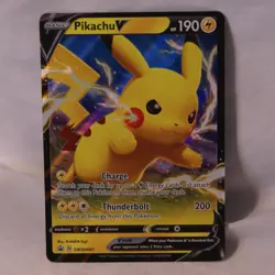 SWSH: Sword & Shield Promo Cards #SWSH061 Pikachu V Blackstar Promo NM - Image 1