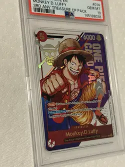 2025 One Piece En 3rd Anniversary Treasure CP Pack #014 Monkey D. Luffy PSA 10 - Image 3