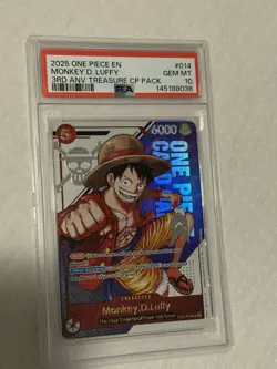 2025 One Piece En 3rd Anniversary Treasure CP Pack #014 Monkey D. Luffy PSA 10 - Image 4