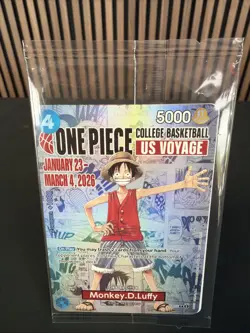 One Piece Monkey.D.Luffy College Basketball US Voyage Card SEALED - Image 2