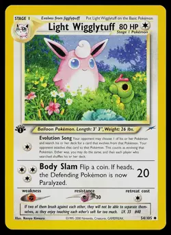 Pokemon Card - Light Wigglytuff Neo Destiny 54/105 1st Edition Uncommon - Image 1