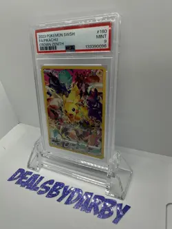 2023 POKEMON SWORD & SHIELD CROWN ZENITH #160 ALT FULL ART FA PIKACHU PSA 9 - Image 3