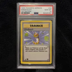 PSA 10 Pokemon German 1st Edition Base Windhauch Gust of Wind - Image 1