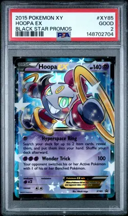 2015 POKEMON XY BLACK STAR PROMOS #XY85 HOOPA EX PSA 2 - Image 1