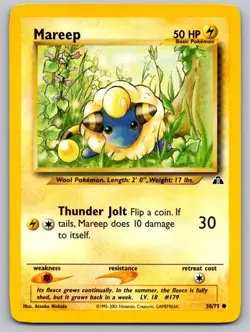 Mareep 58/75 Common Neo Discovery Pokemon Unlimited Near Mint - Image 1