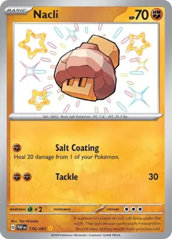 Nacli 176/091 Paldean Fates PAF Shiny Rare Near Mint Pokemon 2024 - Image 1