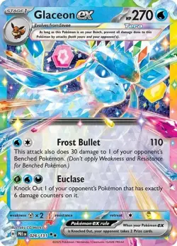 Glaceon ex 26/131 Prismatic Evolutions PRE Double Rare mint 026 Pokemon - Image 1
