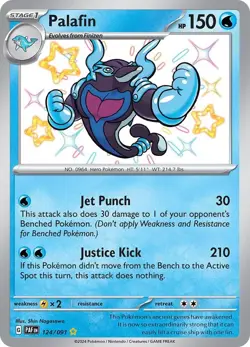 Palafin 124/091 Paldean Fates PAF Shiny Rare Near Mint Pokemon 2024 - Image 1