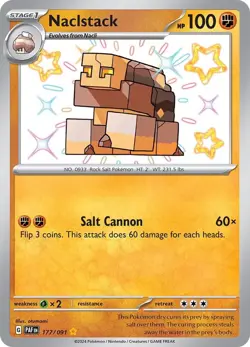 Naclstack 177/091 Paldean Fates PAF Shiny Rare Near Mint Pokemon 2024 - Image 1