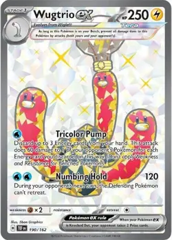 Wugtrio ex 190/162 Temporal Forces TEF Ultra Rare Near Mint Pokemon 2024 - Image 1