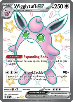 Wigglytuff ex 222/091 Paldean Fates PAF Shiny Ultra Rare near mint Pokemon 2024 - Image 1