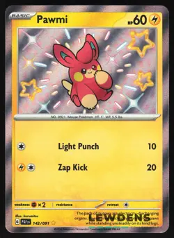 Pawmi - 142/091 - Baby Shiny - Paldean Fates - Pokemon Card - Image 1