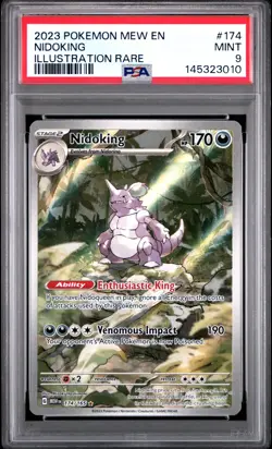 2023 POKEMON MEW EN-151 ILLUSTRATION RARE #174 NIDOKING PSA 9 - Image 1