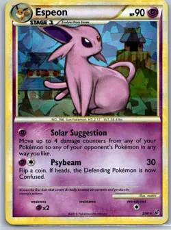 Pokemon TCG Espeon Holo Cracked Ice Rare Holo Undaunted 2/90 LP - Image 1