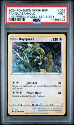 2024 Pokemon SWSH Black Star Promo #029 Rayquaza Cosmos Holo - Sea & Sky - PSA 9 - Image 1