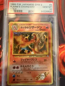 Pokemon Blaine's Charizard Gym 2 Japanese Holo Rare #006 PSA 10 Gem Mint - Image 3