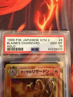 Pokemon Blaine's Charizard Gym 2 Japanese Holo Rare #006 PSA 10 Gem Mint - Image 4
