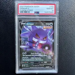 Pokemon Gengar V 156/264 Fusion Strike Ultra Rare Holo PSA 10 Single Strike - Image 1
