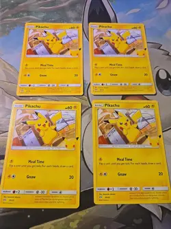 Pokemon TCG Pikachu 25/25 Regular 25th Anniversary McDonald’s Promo NM Lot Of 4 - Image 4