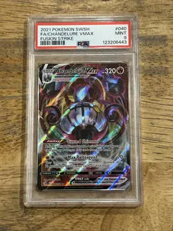 GRADED PSA 9 2021 Pokemon SWSH FA/Chandelure VMax Fusion Strike #040 - Image 1