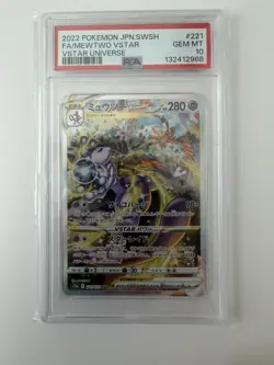 Pokemon Mewtwo VSTAR SAR 221/172 PSA 10 Vstar Universe - Image 1