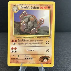 Brock's Golem 20/132 Gym Heroes Rare Non-Holo Vintage WOTC Pokemon TCG Card - Image 1