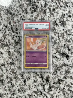 Pokemon TCG Mew Hidden Fates 32/68 Regular Rare Card PSA 9 Mint - Image 1