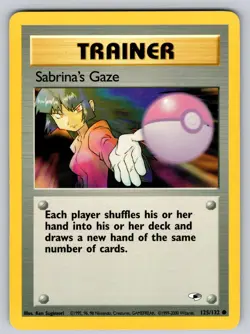 Sabrina's Gaze 125/132 Unlimited Common Gym Heroes Pokemon Lightly Played - Image 1
