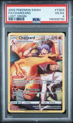 Pokemon TCG Charizard Lost Origin Holo Ultra Rare Card TG03/TG30 PSA 4 TG03/TG30 - Image 1