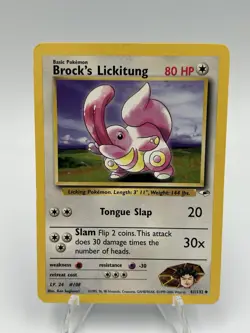 Brock's Lickitung 41/132 Uncommon Gym Heroes Pokemon Unlimited MP - Image 1