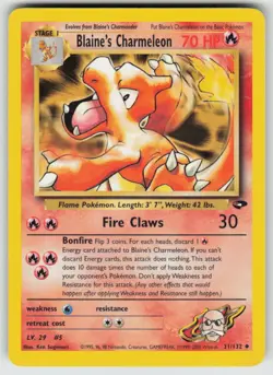Blaine's Charmeleon 31/132 Uncommon Gym Challenge Pokemon Unlimited HP - Image 1