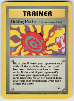 Tickling Machine 119/132 Uncommon Gym Heroes Pokemon Unlimited Damaged - Image 1
