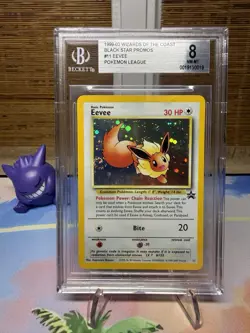 Eevee 11/53 Wotc Promo Holo Pokemon TCG WOTC Vintage BGS 8 SWIRL - Image 1