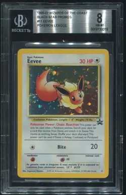 Eevee 11/53 Wotc Promo Holo Pokemon TCG WOTC Vintage BGS 8 SWIRL - Image 2