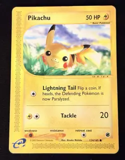 Pokemon TCG Pikachu 124/165 Regular E-Reader Expedition Base Set - Image 1