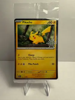 2025 Pokemon Holiday Calendar Pikachu 025/165 - Festive Stamp Promo - Image 1