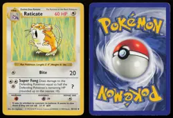 Raticate 40/102 Unlimited Uncommon Base Set Shadowless Pokemon English MP - Image 3