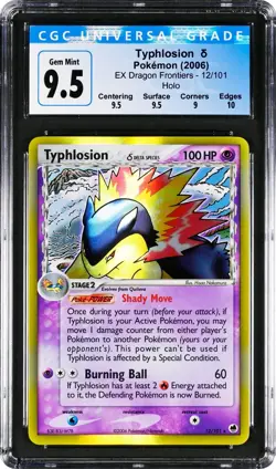 CGC 9.5 Typhlosion Delta #12 EX Dragon Frontiers Holo Rare Pokemon 2006 GEM MINT - Image 1