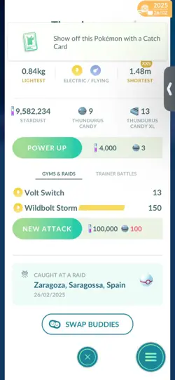 Pokemon Go Legendary Thundrus ( XXS) ( Normal ) - Image 2