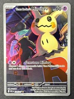 Pokemon Team Rocket's Mimikyu 238/217 Full Art Basic Psychic HP 60 ASC EN Card - Image 1