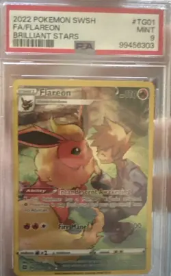 2022 Pokemon Sword & Shield Brilliant Stars Fa Flareon #TG01 PSA 9 - Image 1